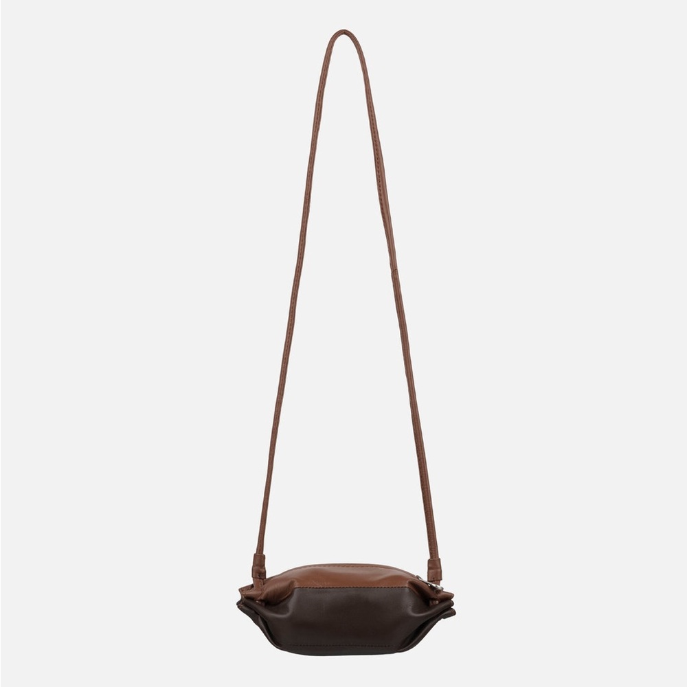 Marimekko Mini Crossbody Bag in Dark Brown with Tan Strap - Picture 3 of 6